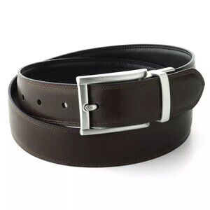 NWT Chaps Men's Black-Brown Reversible Genuine Leather Belt Size 44